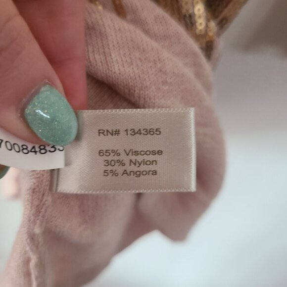 Boston Proper US Size XS Angora Blend Sequin Detail Boatneck 3/4 Sleeve Sweater - Picture 7 of 10